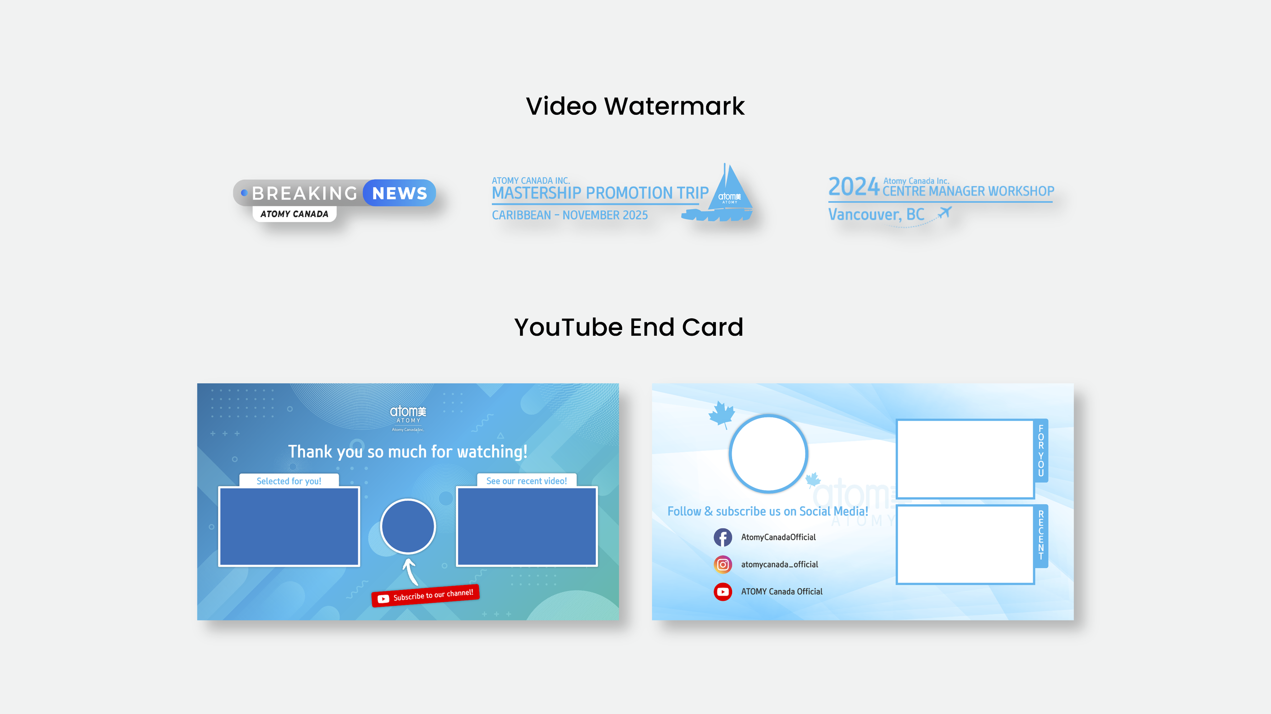 Video Graphics. Watermarks, end cards, and channel assets.