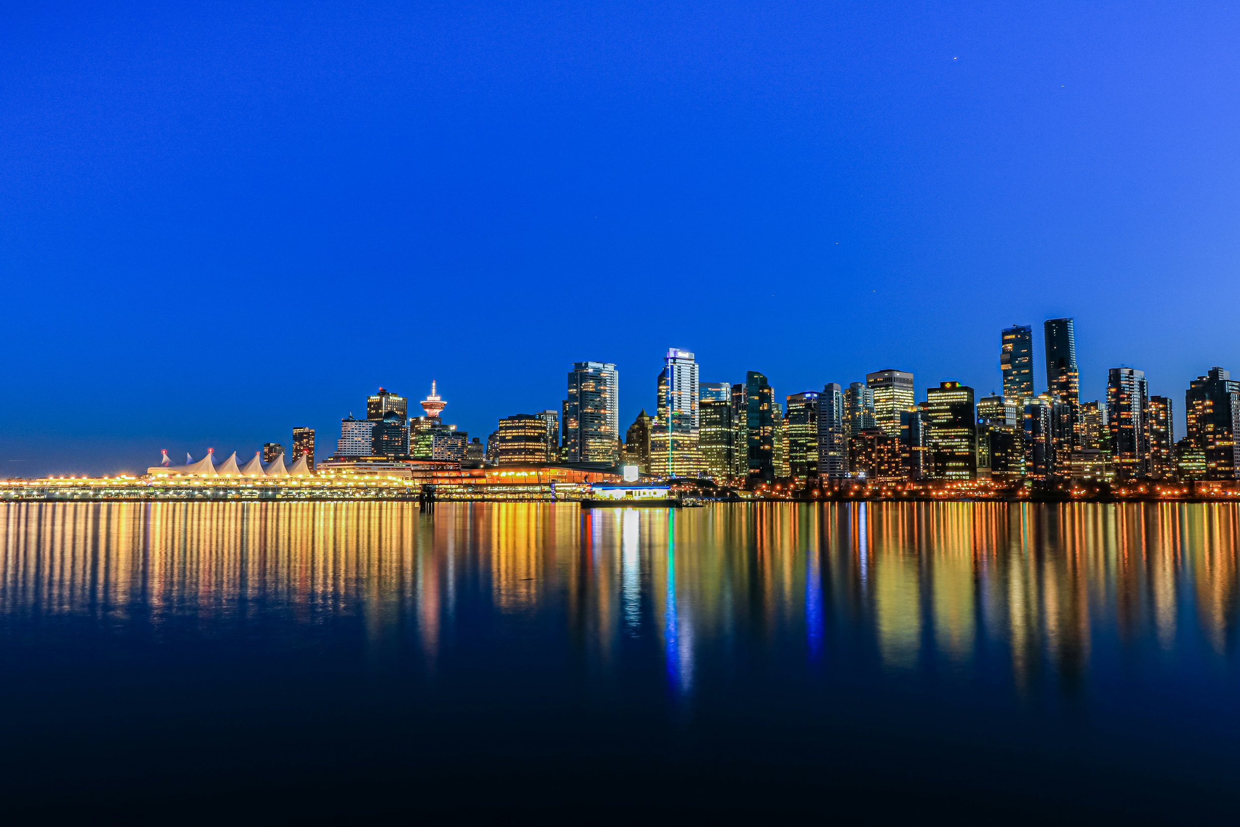 Vancouver at Night. A local cityscape that captures Vancouver's urban waterfront after dark.